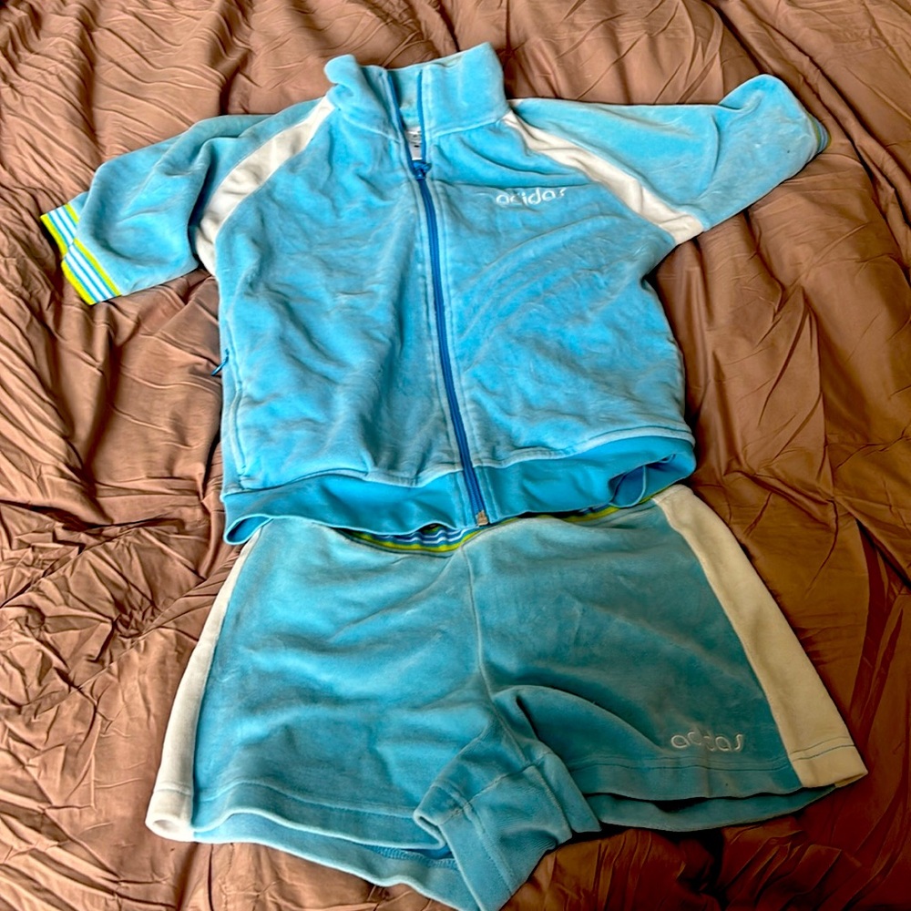 Vintage Adidas Velour shorts set